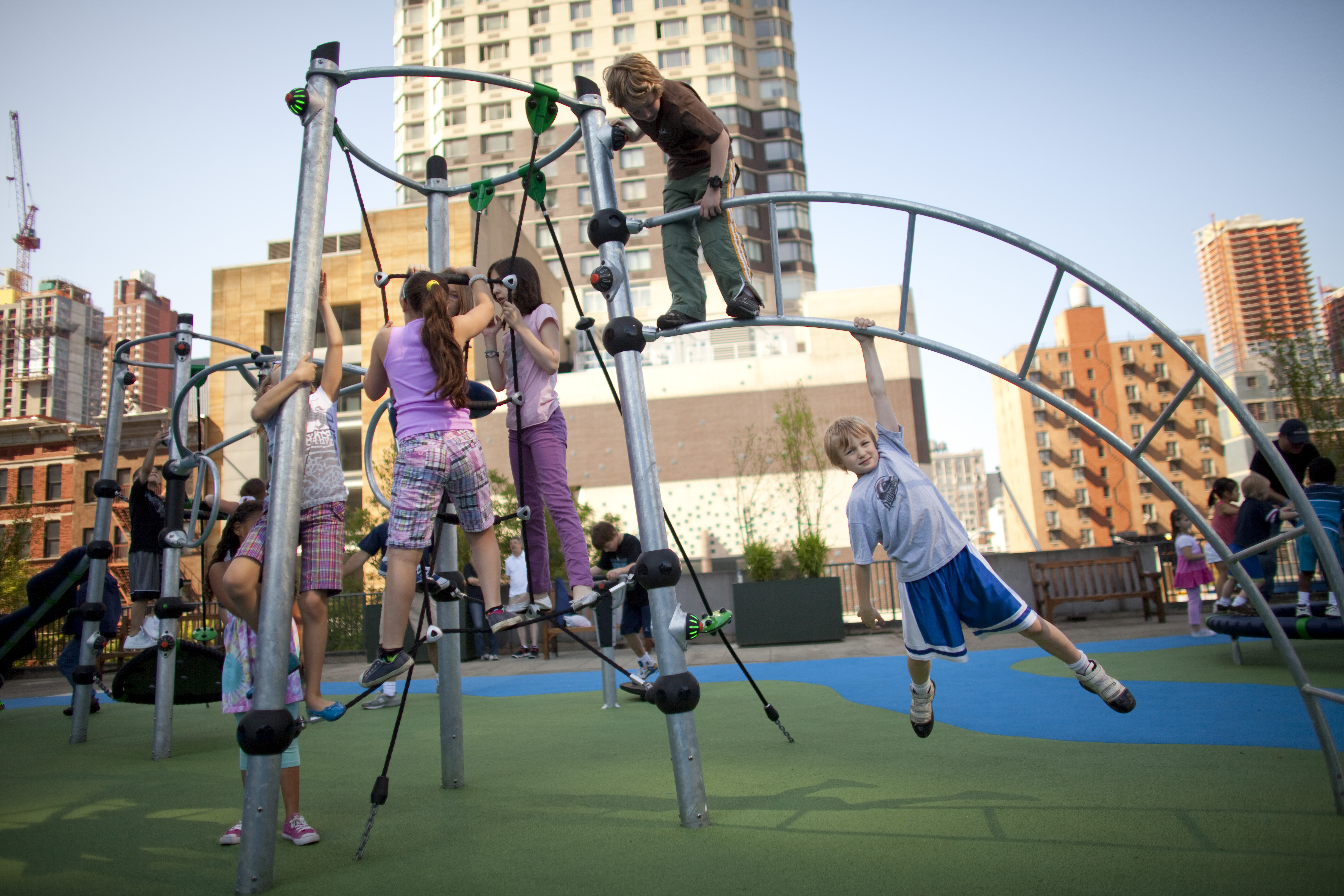 Kids playing on a playground